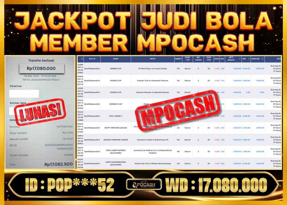 MPOCASH JACKPOT JUDI BOLA
